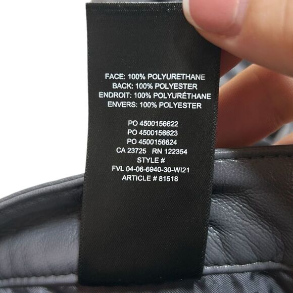 Aritzia‎ Wilfred Melinda Grey Vegan Leather High Rise Straight Leg Pants Size 2 - Picture 6 of 7